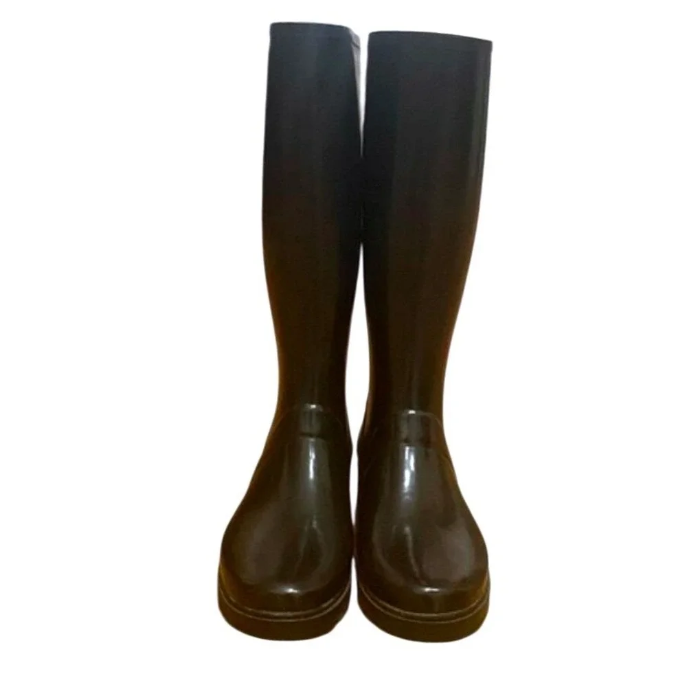 Vintage Polo Sport Ralph Lauren Black Tall Rain Boots Womens Size 6 EU‎ 36.5/37